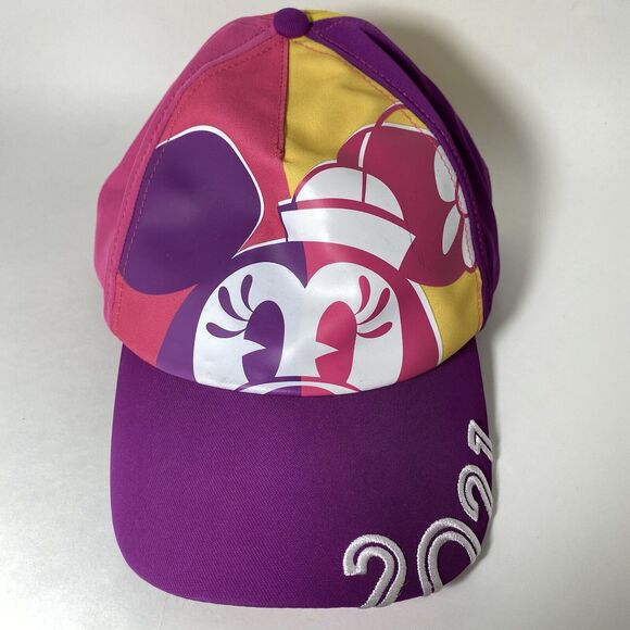 Babyhug Cotton Minnie Embroidered Disney Baseball Cap Pink - Circumference 44 cm